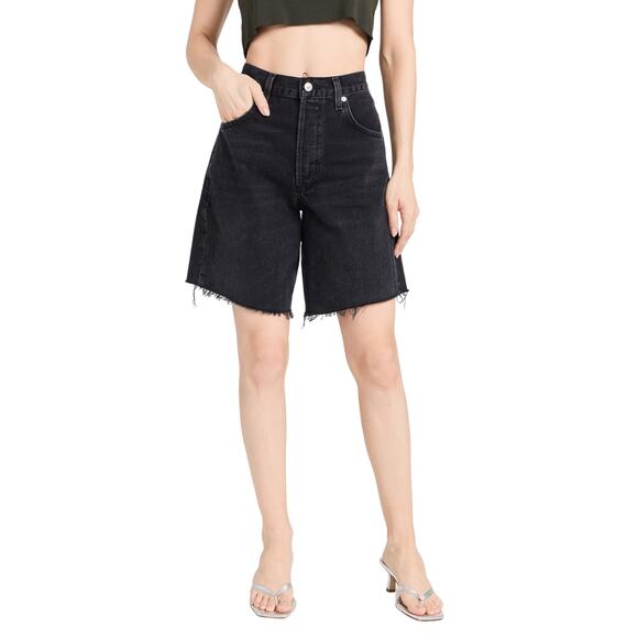Citizens Of Humanity 'Ayla' Black Cotton Shorts Size 27 - Picture 1 of 5